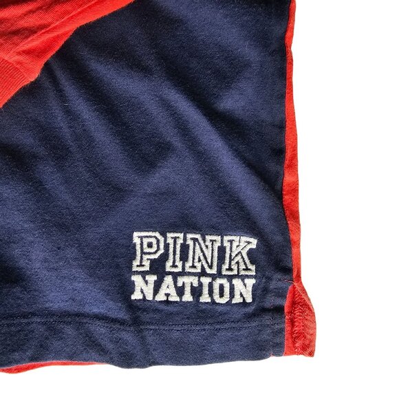 PINK Women's RED WHITE BLUE Patriotic 4th of July Top Polo Long Sleeved size L - Picture 5 of 11